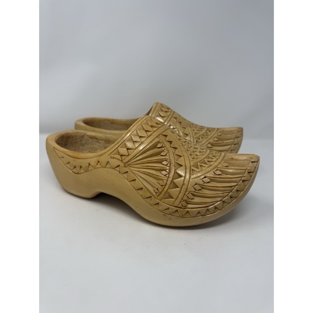 Vintage Hand Carved Dutch Wooden Clogs Klompen Made In Holland Size 43/28cm Folk